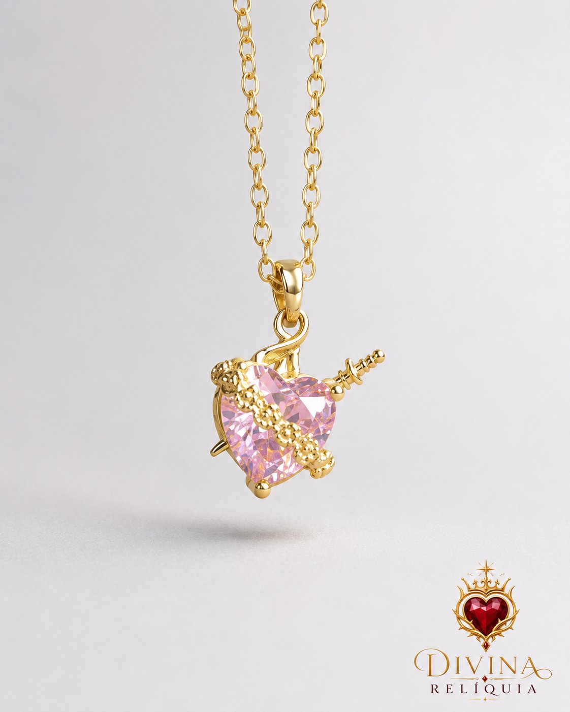 Colar Imaculado Coração de Maria — Divina Relíquia - Colar feminino dourado com significado Divina Relíquia